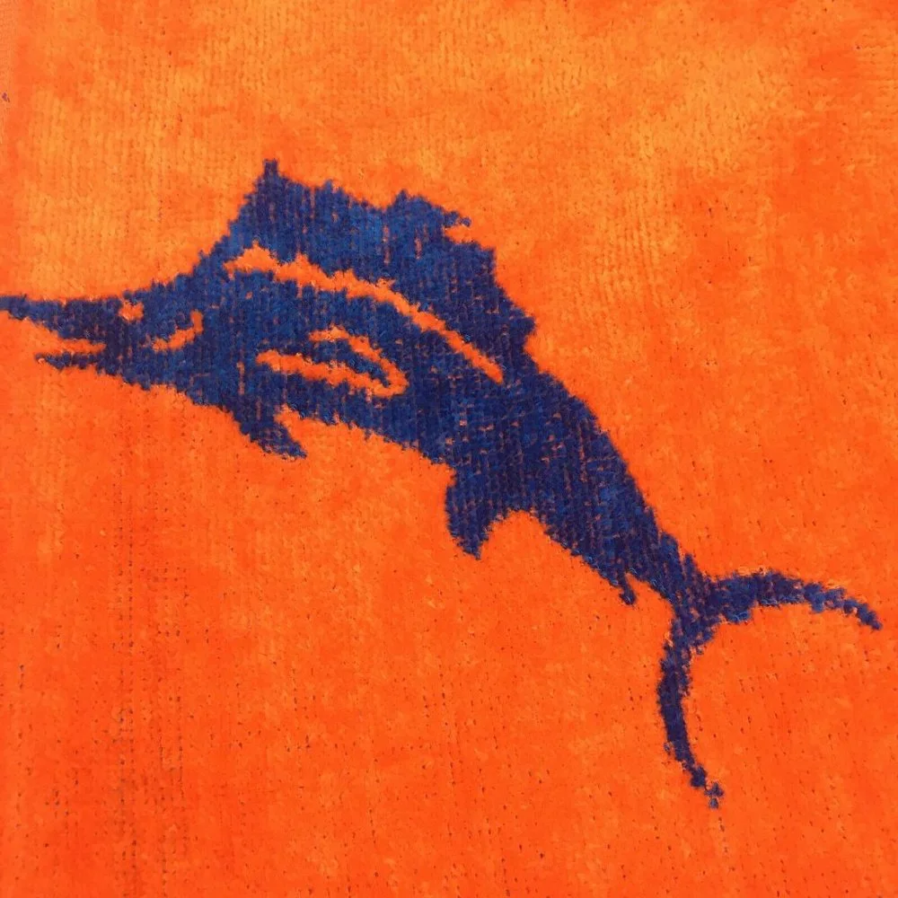 Tommy Bahama Marlin Logo Beach Towel Blue Orange Fish Ocean Pool 36x68